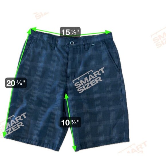 Hurley Mens Shorts Navy Plaid Size 31 Polyester & Rayon Blend Chino - Picture 7 of 7